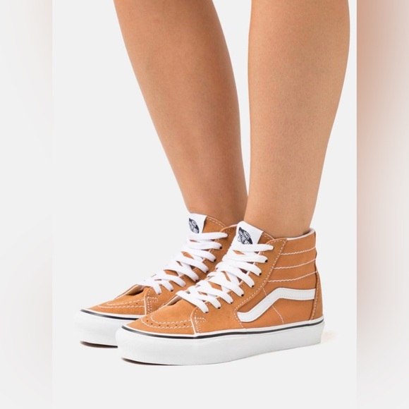 NWT VANS Sk8 Hi Shoe-Golden Brown/True White no box 8 1/2 - Picture 3 of 10